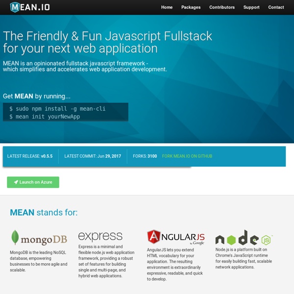 MongoDB, Express, Angularjs Node.js powered fullstack web framework