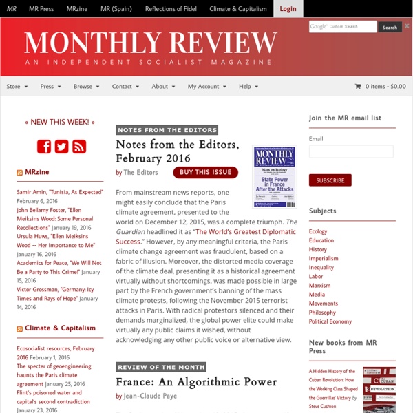 An Independent Socialist Magazine - Monthly Review