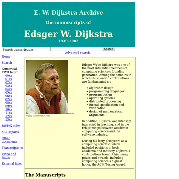 Dijkstra Archive: Home page - StumbleUpon