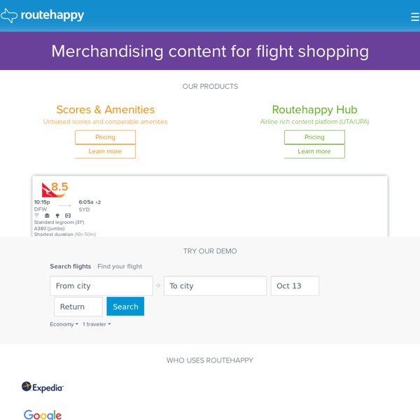 Routehappy – Find the happiest flight for the lowest price