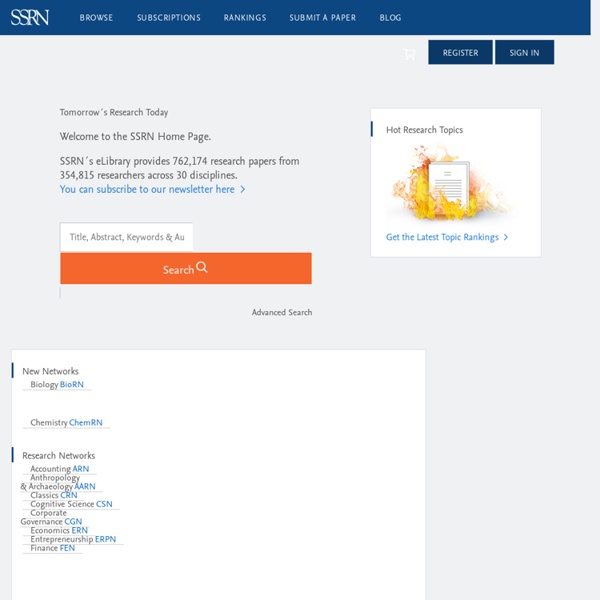 Social Science Research Network (SSRN) Home Page