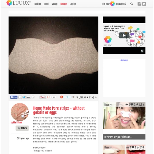 Home Made Pore strips - without gelatin or eggs
