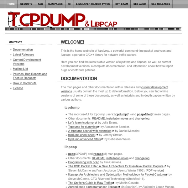 TCPDUMP/LIBPCAP public repository