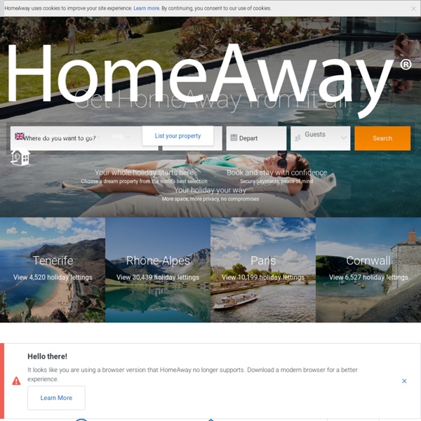 HomeAway Holiday-Rentals. UK's No. 1 for self catering villas, apartments & cottage holidays in Spain, Portugal, France, Florida, Italy & worldwide.