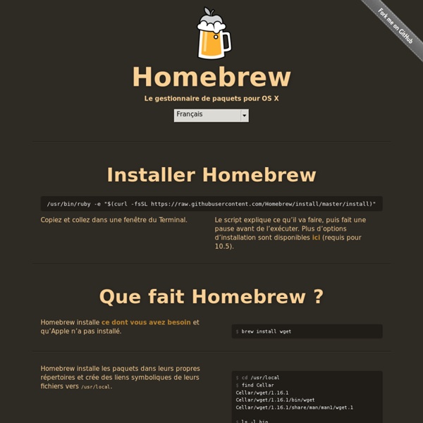 Homebrew — MacPorts vous rend agressif ? Essayez Homebrew !