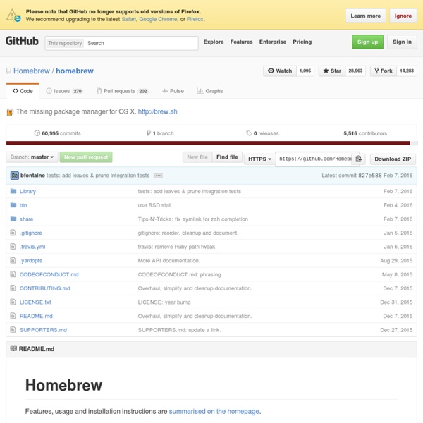 Home · mxcl/homebrew Wiki