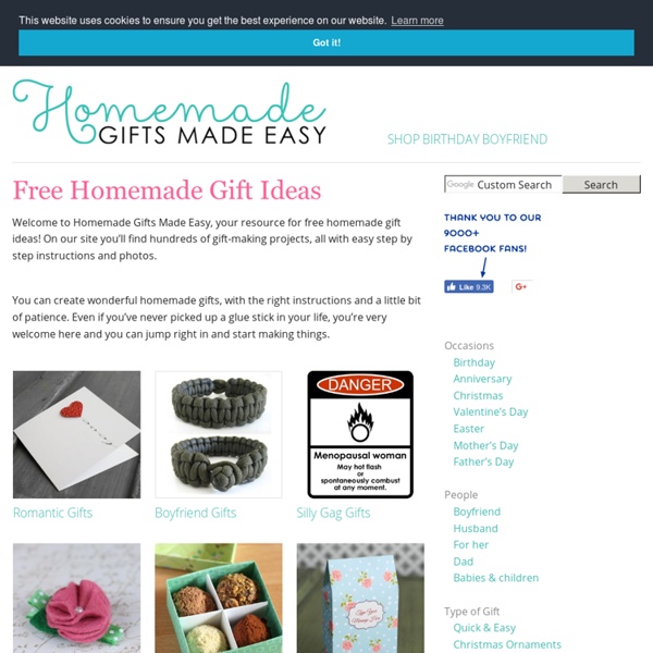 Free Homemade Gift Ideas. Instructions for Easy Homemade Gifts to Make