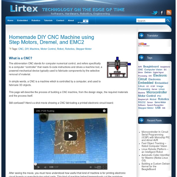 Home-Made DIY CNC Machine using Step Motors, Dremel, and EMC2