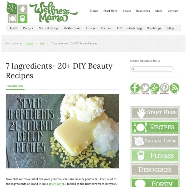 Homemade Natural Beauty Products - 7 Ingredients and 20+ recipes
