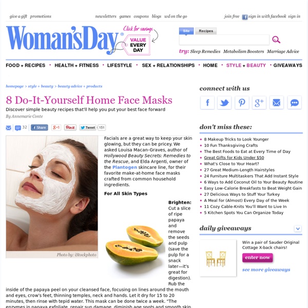 Home Facials - Get Natural Skincare Ideas at WomansDay.com - StumbleUpon