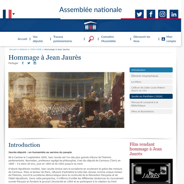 Hommage à Jean Jaurès - 1914-1918 - Histoire