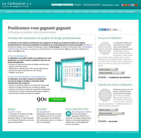 Le Calkulator : le prix du design en 3 clics > Calculer les honoraires de création et les droits d'auteur d'un projet de design