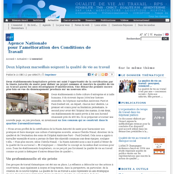Deux hôpitaux marseillais soignent la qualité de vie au travail