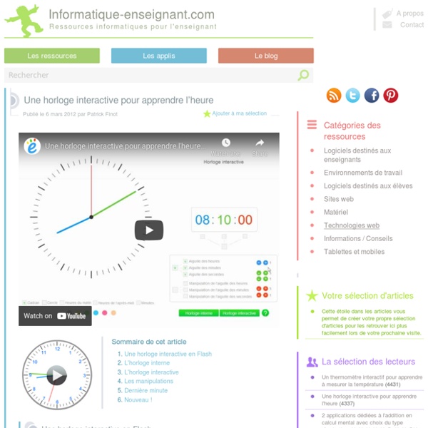 Une horloge interactive pour apprendre l'heure