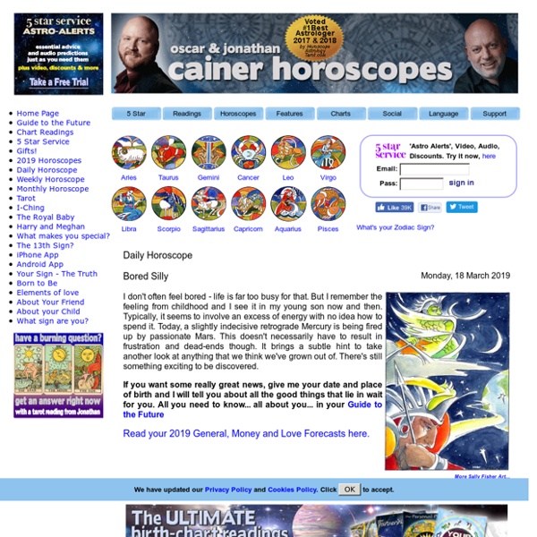 Astrology - Horoscopes - Jonathan Cainer's Zodiac Forecasts