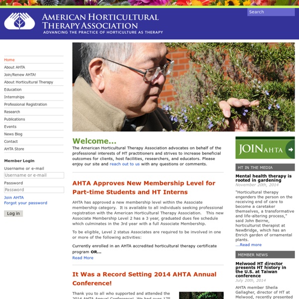 Advancing the Practice of Horticulture as Therapy