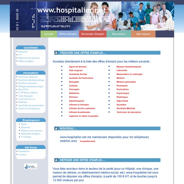 Hospitalier.net : Recrutement et formation dans le secteur santé