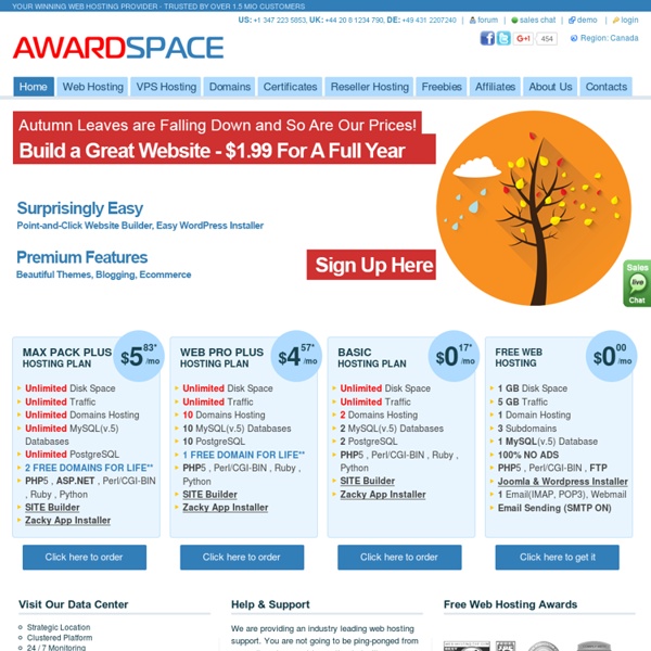 Best Free Web Hosting and Webspace for Your Website by AwardSpace.com