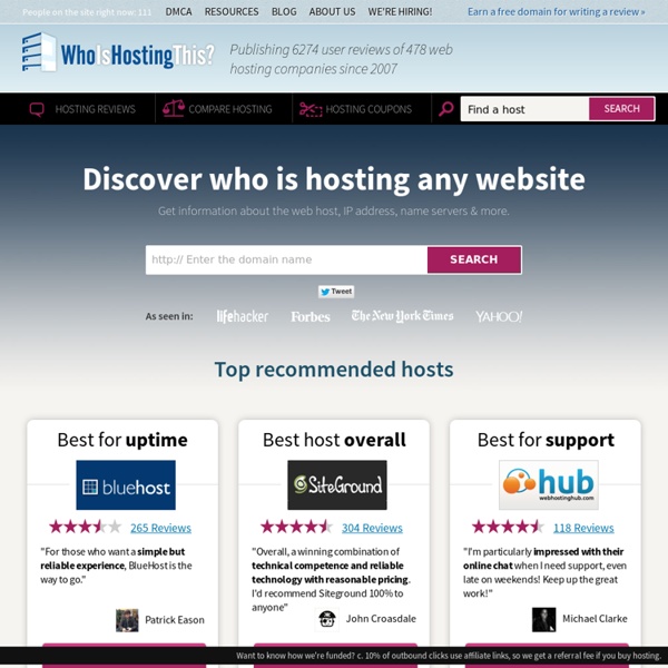 Web Hosting Search Tool, Reviews & More at WhoIsHostingThis.com