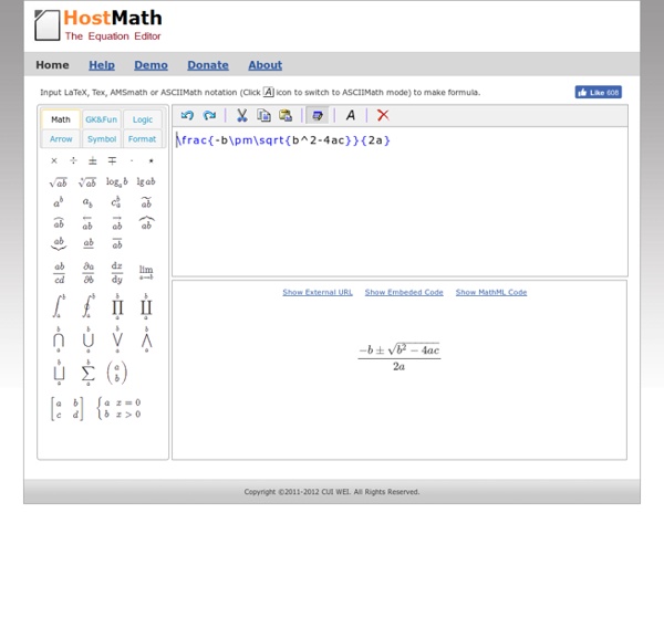 Hostmath Online Latex Formula Editor And Browser Based Math Equation Editor Pearltrees