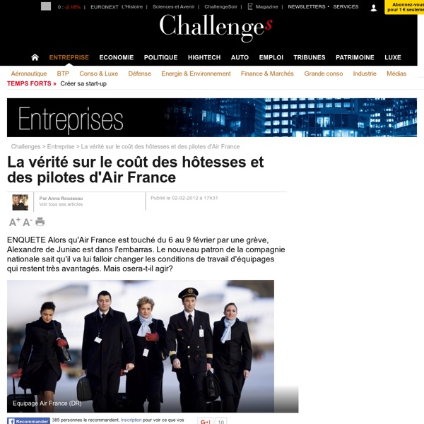 La vérité sur le coût des hôtesses et des pilotes d'Air France