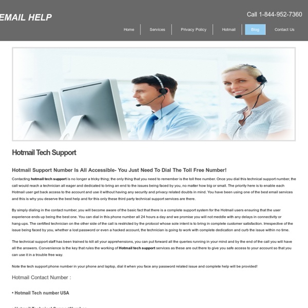 Hotmail Tech Support Toll Free Number