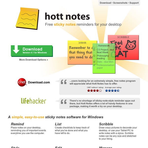 Hott notes - the free desktop sticky notes