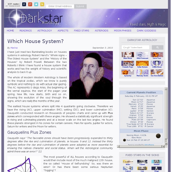 House System Astrology - Which House System?