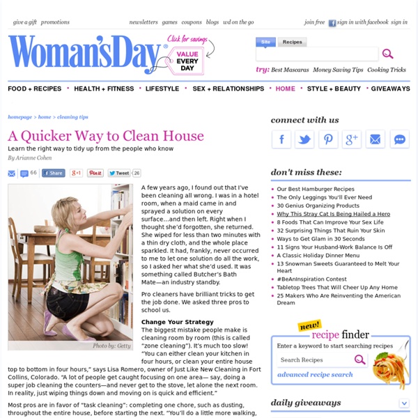 Household Cleaning Tips from WomansDay.com - How to Clean House