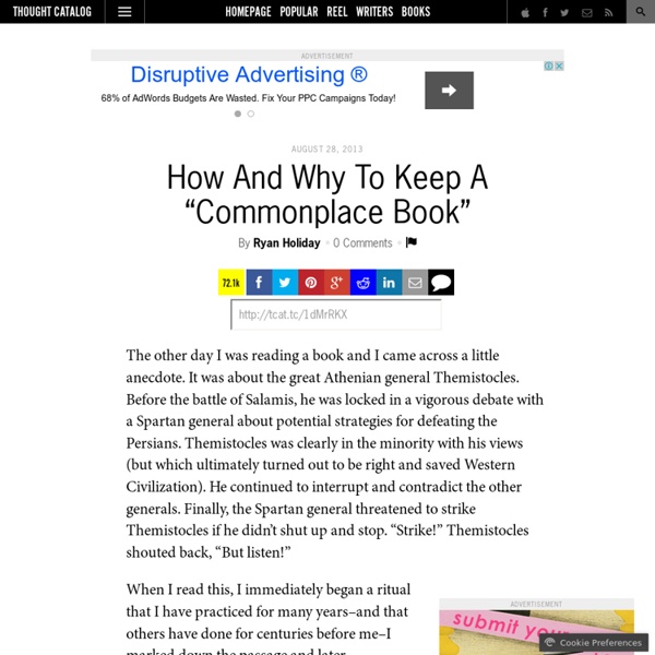 How And Why To Keep A “Commonplace Book”