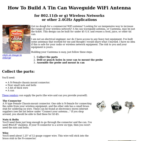 How to build a tin can waveguide antenna