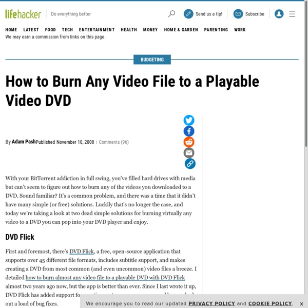 How to Burn Any Video File to a Playable Video DVD