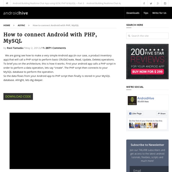 How to connect Android with PHP, MySQL