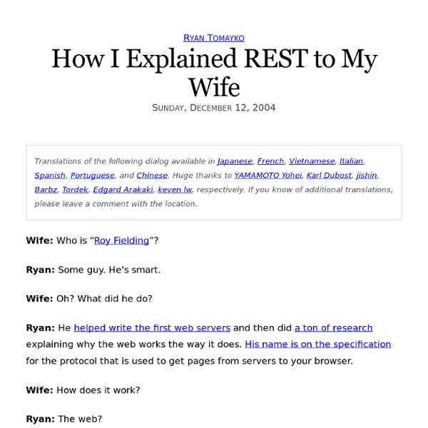 How I Explained REST to My Wife