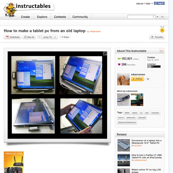 How to make a tablet pc from an old laptop