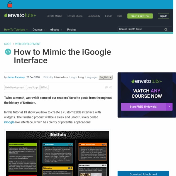How to Mimic the iGoogle Interface