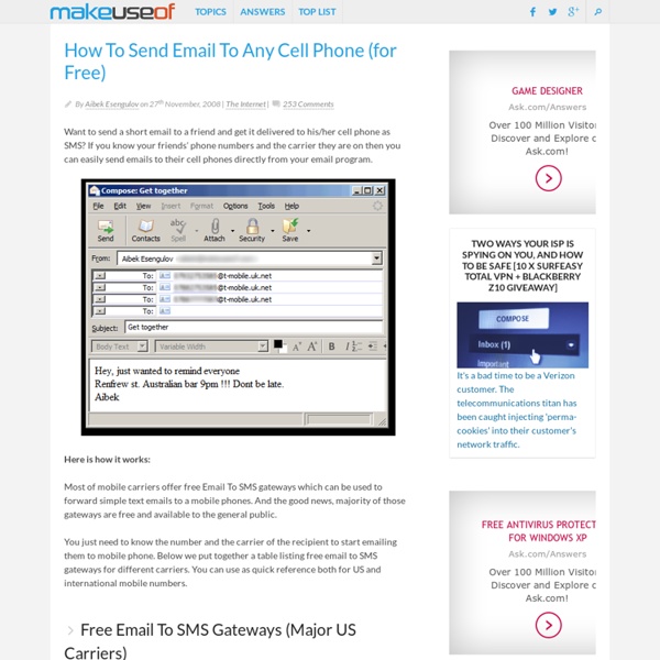 How To Send Email To Any Cell Phone (for Free)
