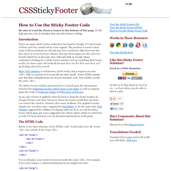 How to Use the Sticky Footer HTML & CSS Code