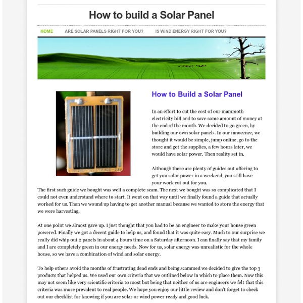 How to build a Solar Panel