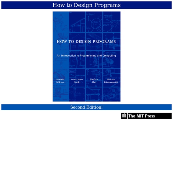 How to Design Programs