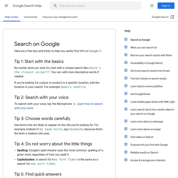 How to search on Google - Search Help