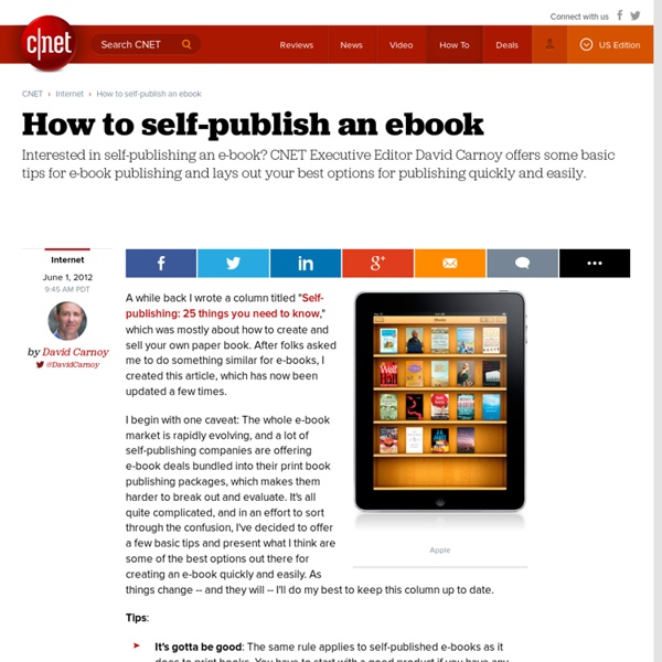 How to self-publish an ebook