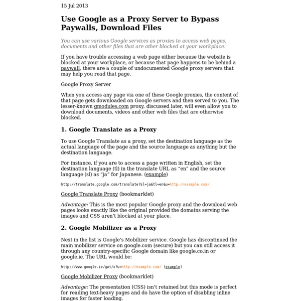 How to Use Google as a Proxy Server
