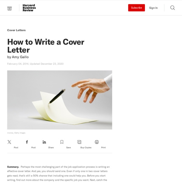 How to Write a Cover Letter