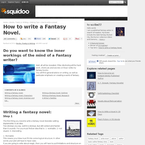 How to write a Fantasy Novel.