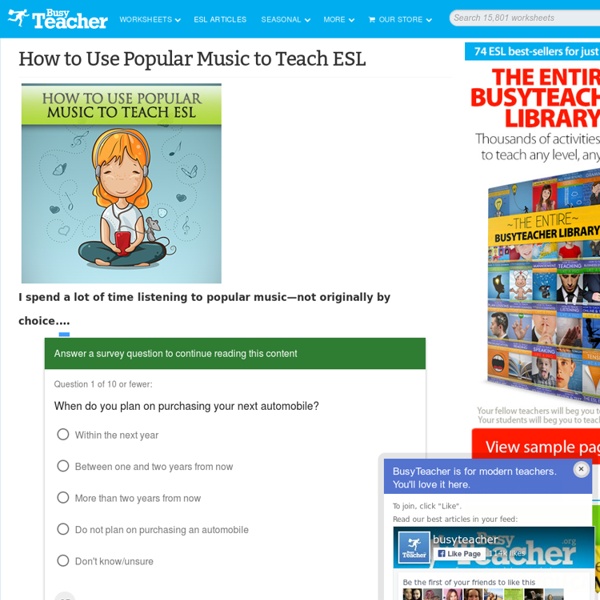 How to Use Popular Music to Teach ESL