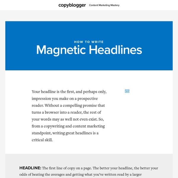 Headline Writing for Online Content and Copy