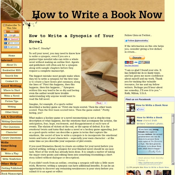 How to Write a Synopsis of Your Novel