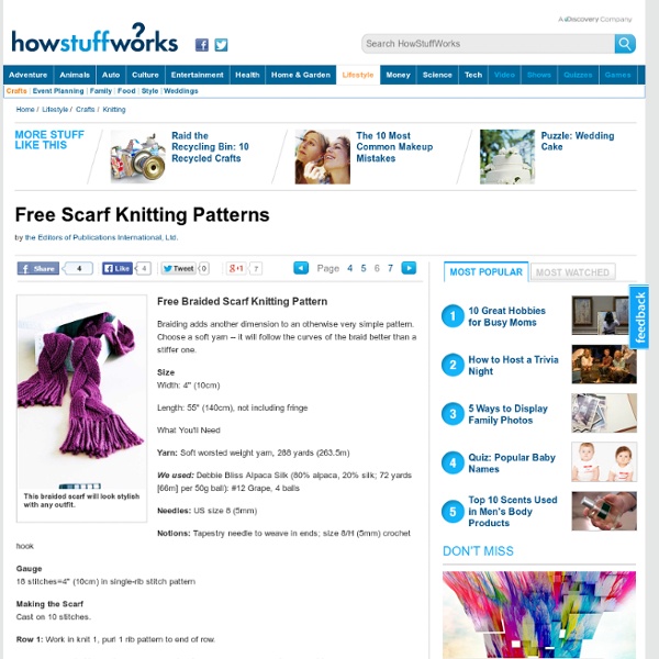Free Scarf Knitting Patterns"