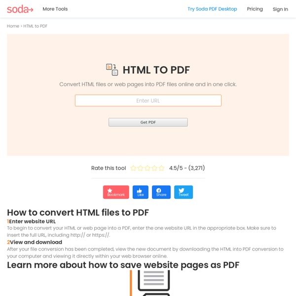 HTML to PDF - Convert web pages to PDF files online for free.